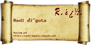 Redl Ágota névjegykártya